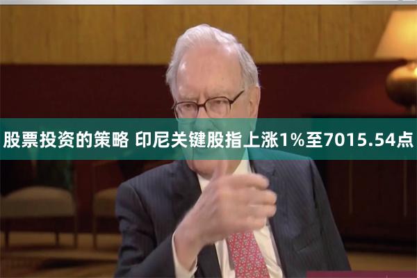 股票投资的策略 印尼关键股指上涨1%至7015.54点
