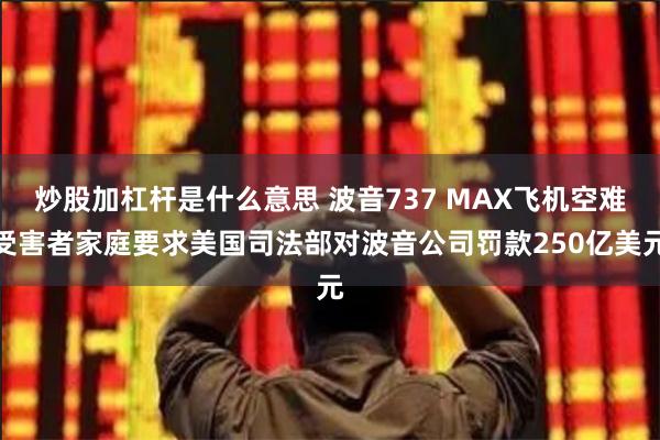 炒股加杠杆是什么意思 波音737 MAX飞机空难受害者家庭要求美国司法部对波音公司罚款250亿美元