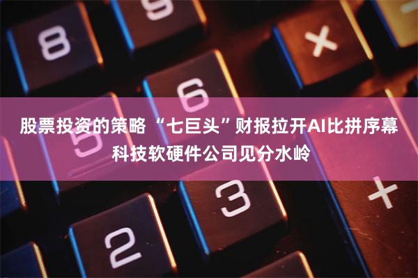 股票投资的策略 “七巨头”财报拉开AI比拼序幕 科技软硬件公司见分水岭