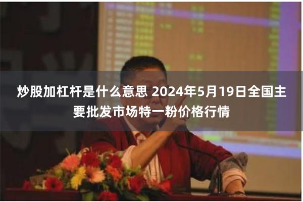 炒股加杠杆是什么意思 2024年5月19日全国主要批发市场特一粉价格行情