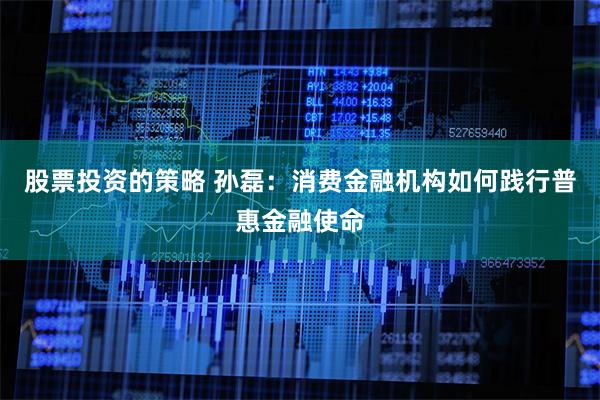 股票投资的策略 孙磊：消费金融机构如何践行普惠金融使命