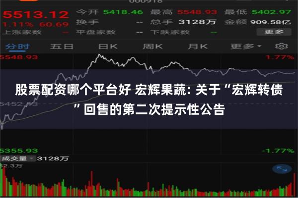 股票配资哪个平台好 宏辉果蔬: 关于“宏辉转债”回售的第二次提示性公告