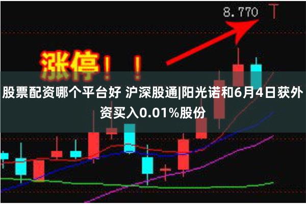股票配资哪个平台好 沪深股通|阳光诺和6月4日获外资买入0.01%股份