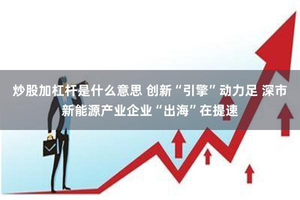 炒股加杠杆是什么意思 创新“引擎”动力足 深市新能源产业企业“出海”在提速