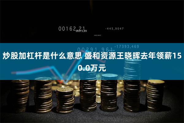 炒股加杠杆是什么意思 盛和资源王晓晖去年领薪150.0万元