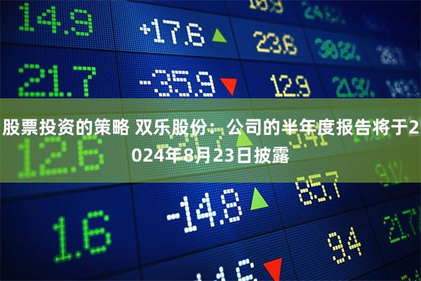 股票投资的策略 双乐股份：公司的半年度报告将于2024年8月23日披露