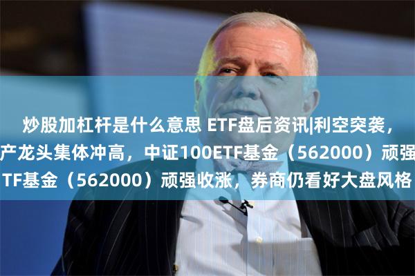 炒股加杠杆是什么意思 ETF盘后资讯|利空突袭，宁德时代放量杀跌！地产龙头集体冲高，中证100ETF基金（562000）顽强收涨，券商仍看好大盘风格