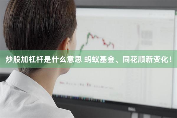 炒股加杠杆是什么意思 蚂蚁基金、同花顺新变化！