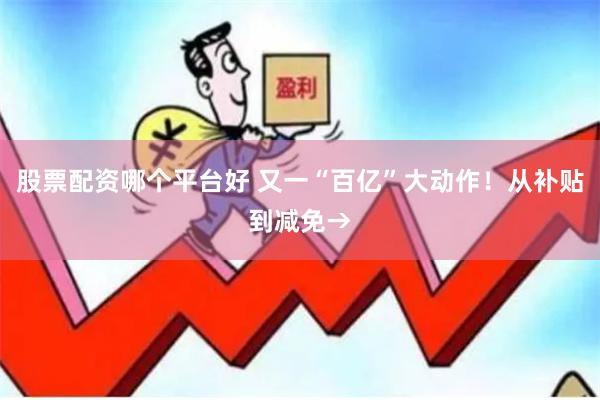 股票配资哪个平台好 又一“百亿”大动作！从补贴到减免→