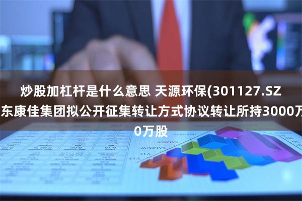 炒股加杠杆是什么意思 天源环保(301127.SZ)股东康佳集团拟公开征集转让方式协议转让所持3000万股