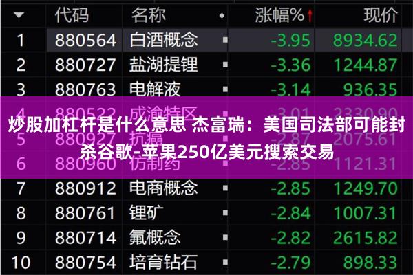 炒股加杠杆是什么意思 杰富瑞：美国司法部可能封杀谷歌-苹果250亿美元搜索交易